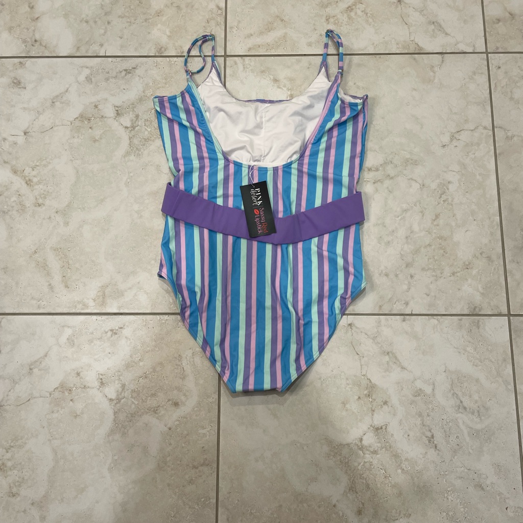 New Pink Desert Belted One Piece Bathing-Suit — image 7 of 8
